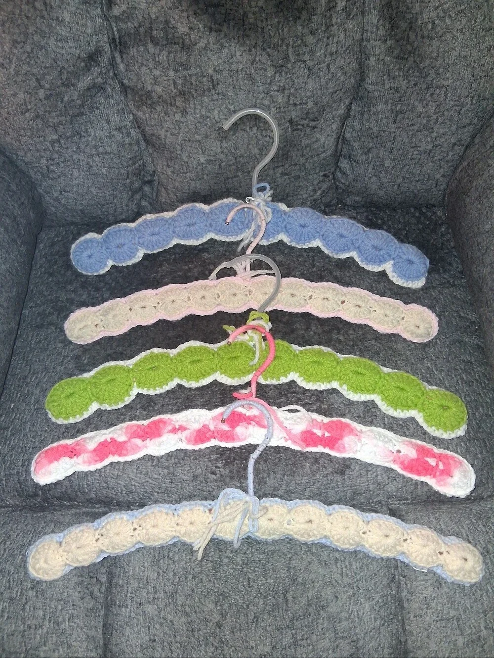 Vintage Covered Hangers Knit Crochet Assorted Colors